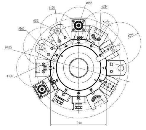 Схема револьверной головки BMT40-ER20 - 12 позиций