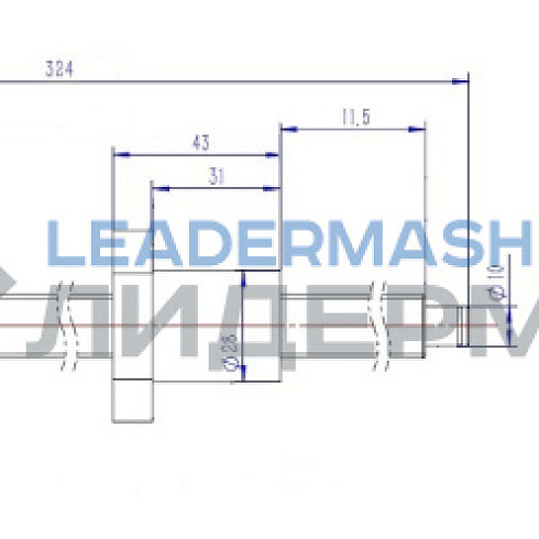 Шарико-винтовая передача (ШВП) по оси Z L=324 мм d=16 мм
