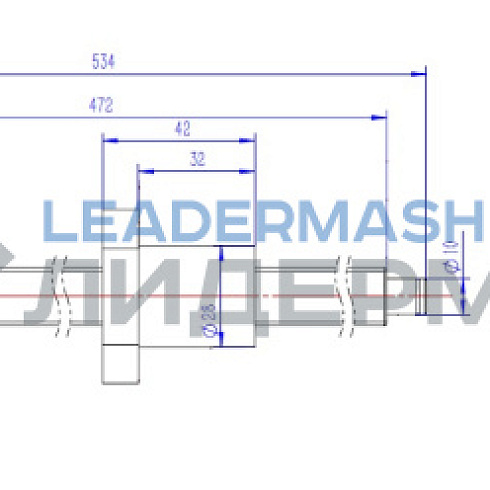Шарико-винтовая передача (ШВП) по оси Z L=534 мм d=16 мм